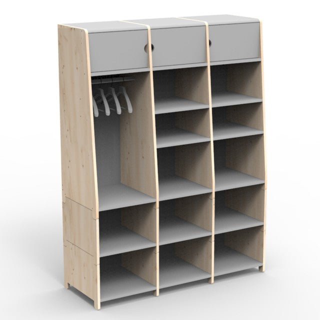 MATHY BY BOLS - Penderie Trois Colonnes Avec Six Rehausses Bas ASYMETRY