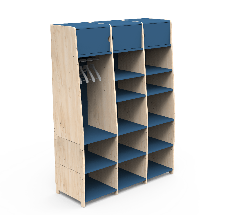 MATHY BY BOLS - Penderie Trois Colonnes Avec Six Rehausses Bas ASYMETRY