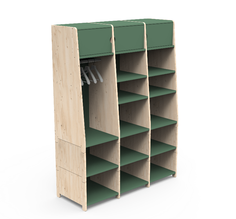 MATHY BY BOLS - Penderie Trois Colonnes Avec Six Rehausses Bas ASYMETRY