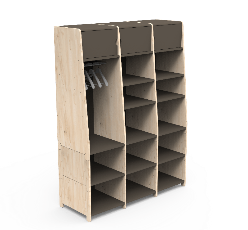 MATHY BY BOLS - Penderie Trois Colonnes Avec Six Rehausses Bas ASYMETRY