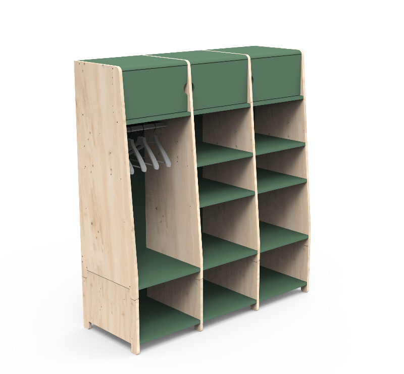 MATHY BY BOLS - Penderie Trois Colonnes Avec Trois Rehausses Bas ASYMETRY