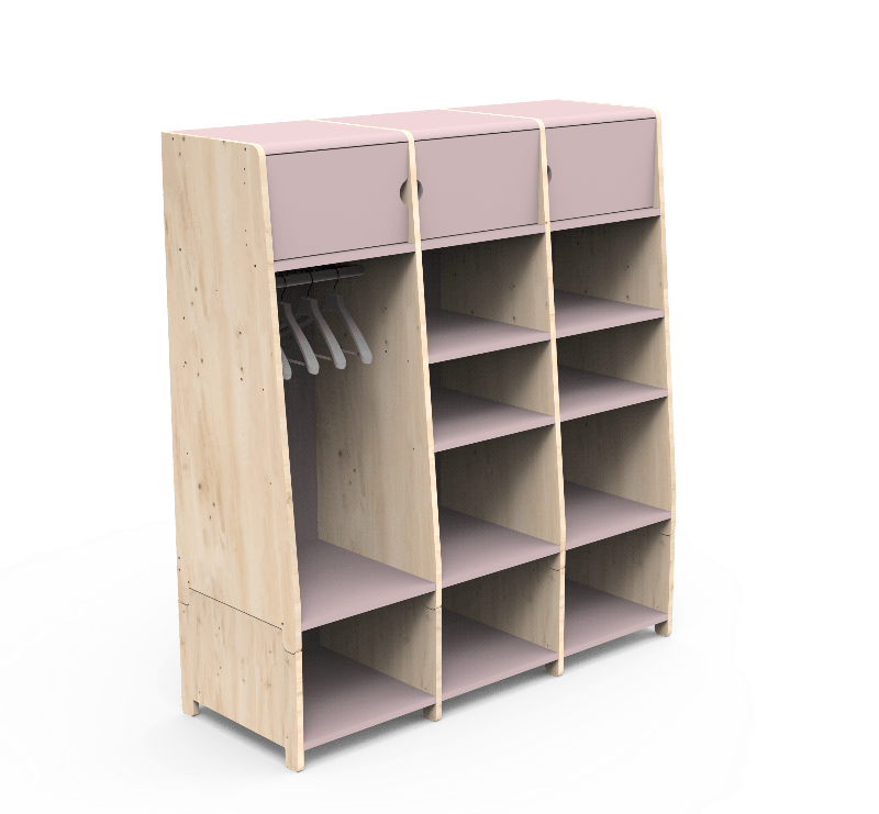 MATHY BY BOLS - Penderie Trois Colonnes Avec Trois Rehausses Bas ASYMETRY