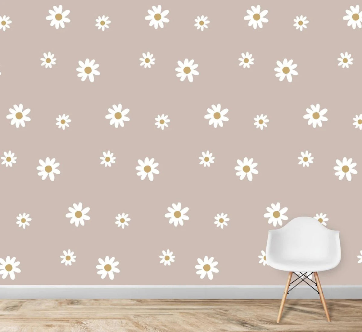 MUNKS & ME - Grand Papier Peint Panoramique Pour Enfants - À Motifs Floraux De Marguerites