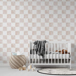 MUNKS & ME - Papier Peint Chambre Enfant à Motif Répété - À Carreaux Billys | Rose