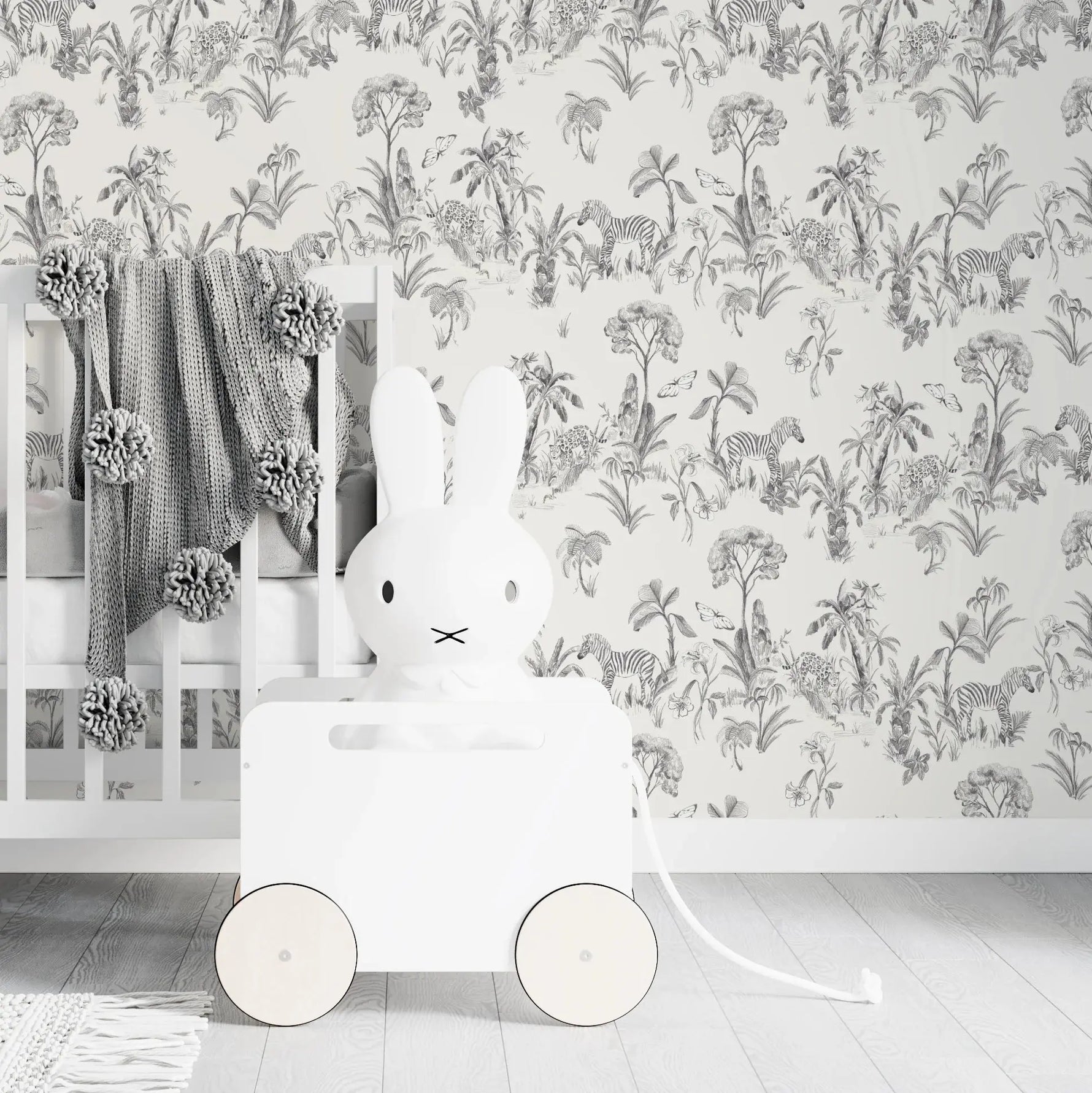 MUNKS & ME - Papier Peint Chambre Enfant à Motif Répété - Zèbre Africain Sauvage