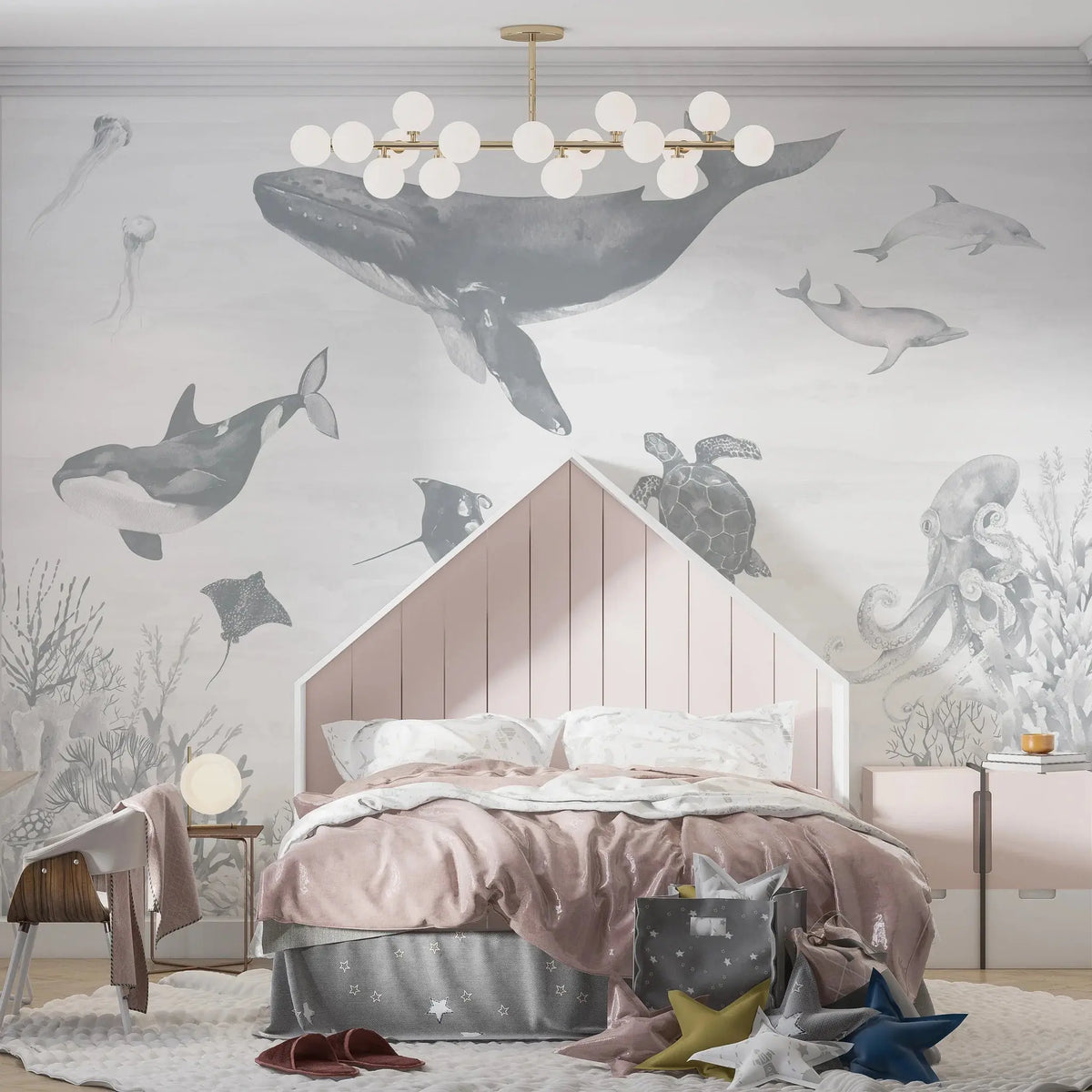 MUNKS & ME - Papier Peint Chambre Enfant Magie De L'océan - Bleu