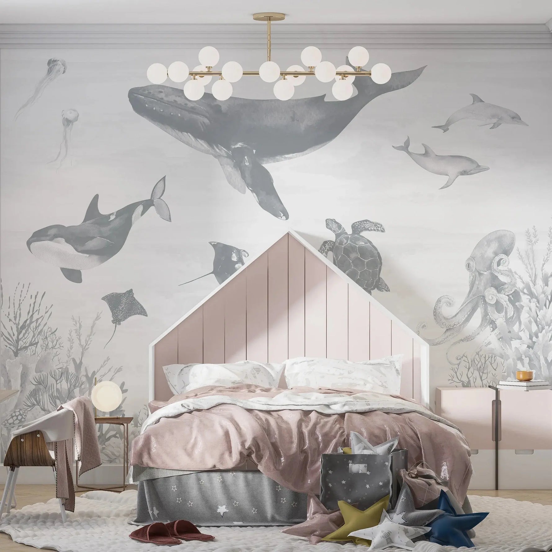 MUNKS & ME - Papier Peint Chambre Enfant Magie De L'océan - Bleu