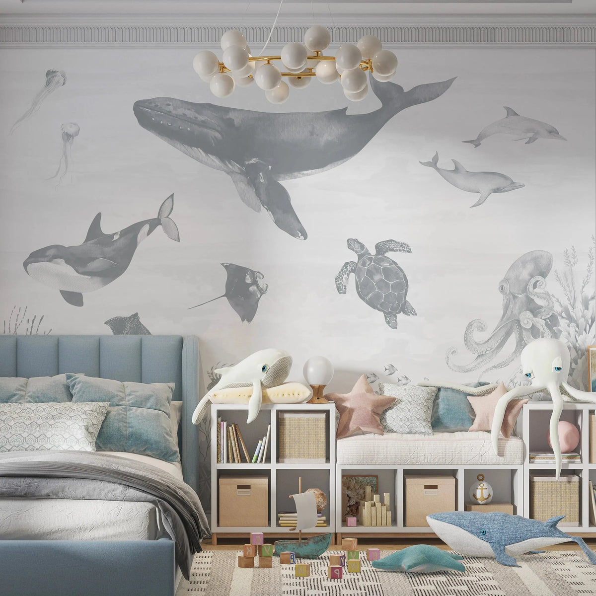 MUNKS & ME - Papier Peint Chambre Enfant Magie De L'océan - Bleu