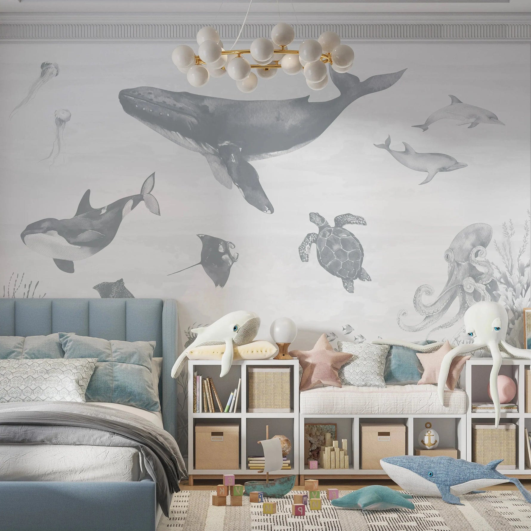 MUNKS & ME - Papier Peint Chambre Enfant Magie De L'océan - Bleu