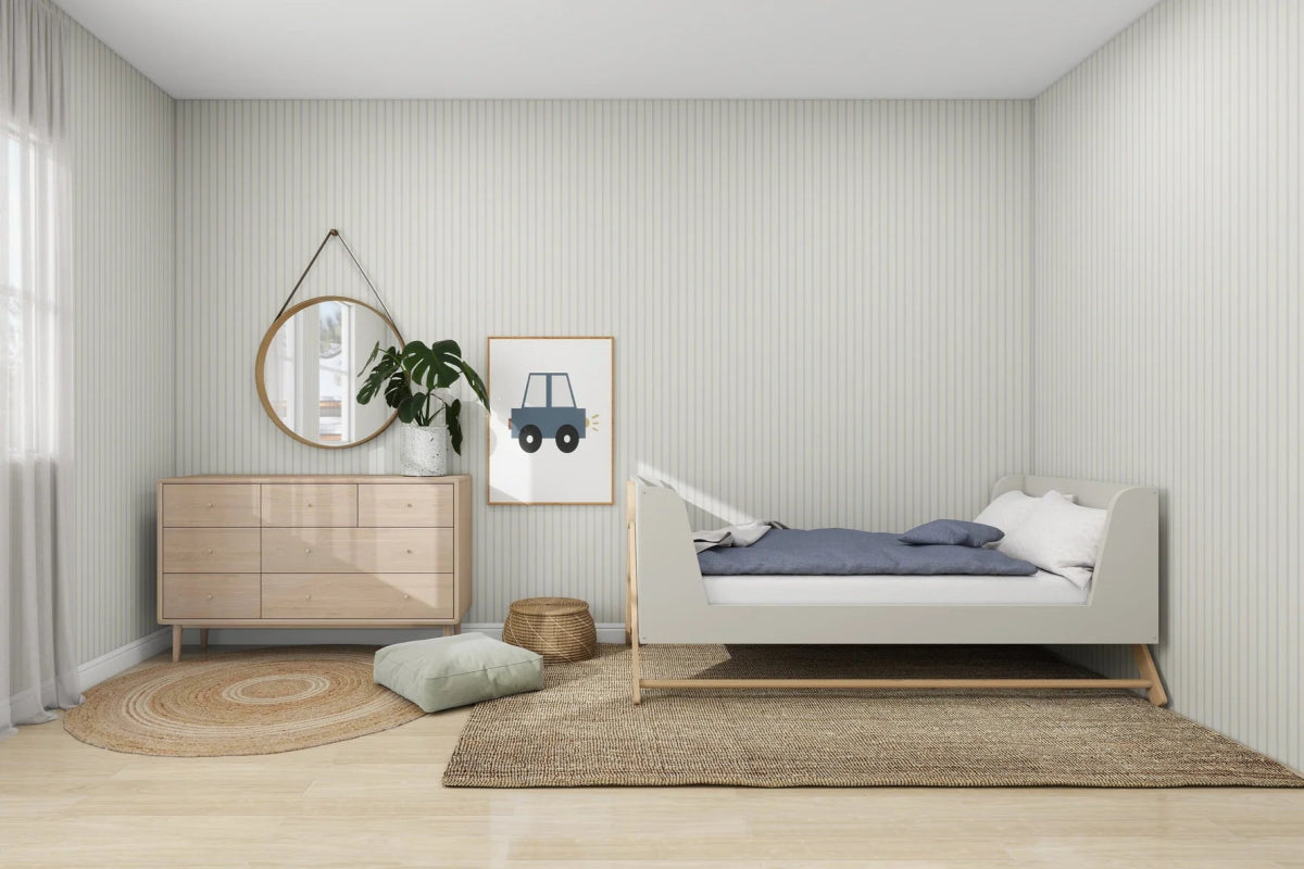 MUNKS & ME - Papier Peint Panoramique Pour Enfants - À Fines Rayures Ciel