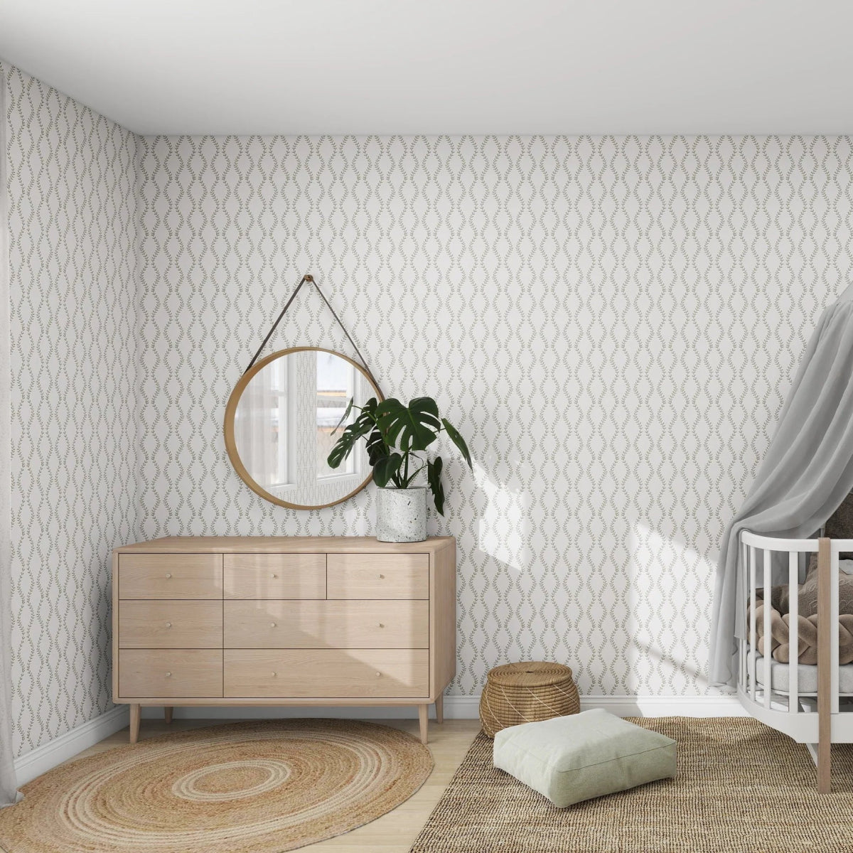 MUNKS & ME - Papier Peint Panoramique Pour Enfants - À Motif Répété De Vignes Vintage