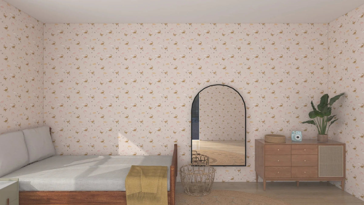 MUNKS & ME - Papier Peint Panoramique Pour Enfants - À Motifs Répétés Dixie Dinosaur