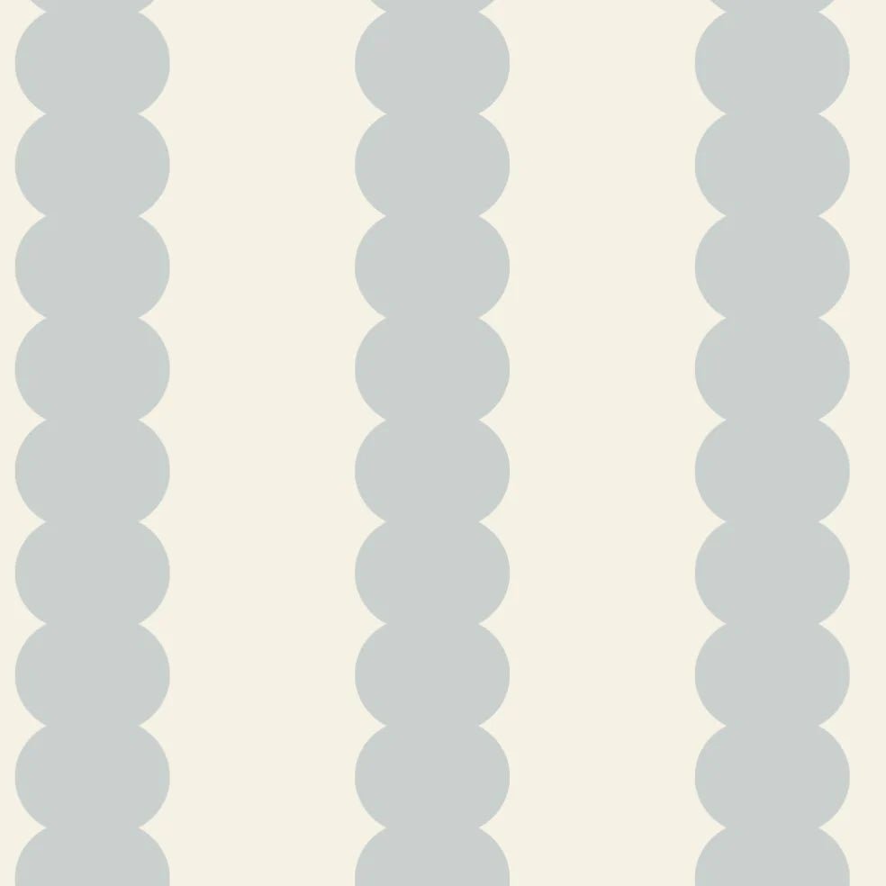 MUNKS & ME - Papier Peint Panoramique Pour Enfants - À Rayures Festonnées Bleu