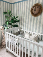 MUNKS & ME - Papier Peint Panoramique Pour Enfants - À Rayures Festonnées Bleu