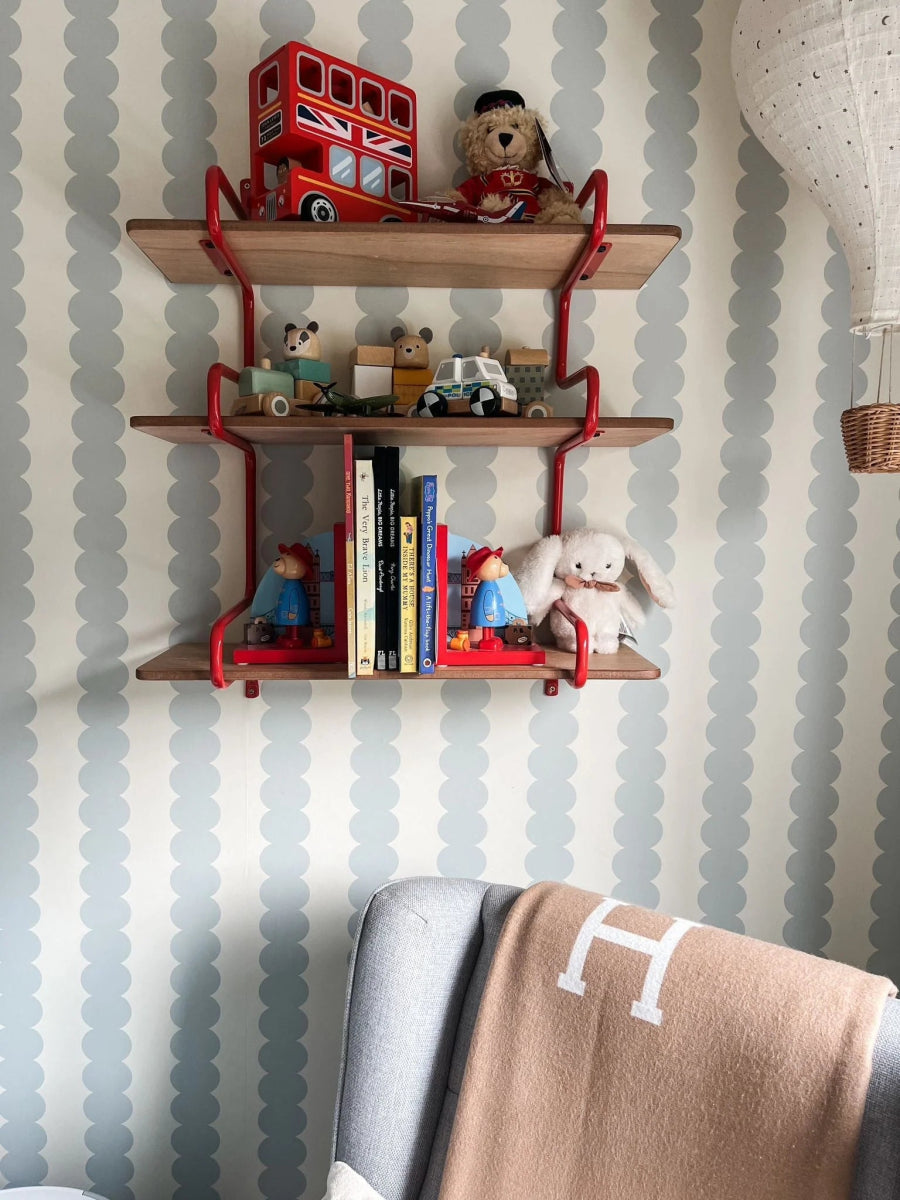 MUNKS & ME - Papier Peint Panoramique Pour Enfants - À Rayures Festonnées Bleu