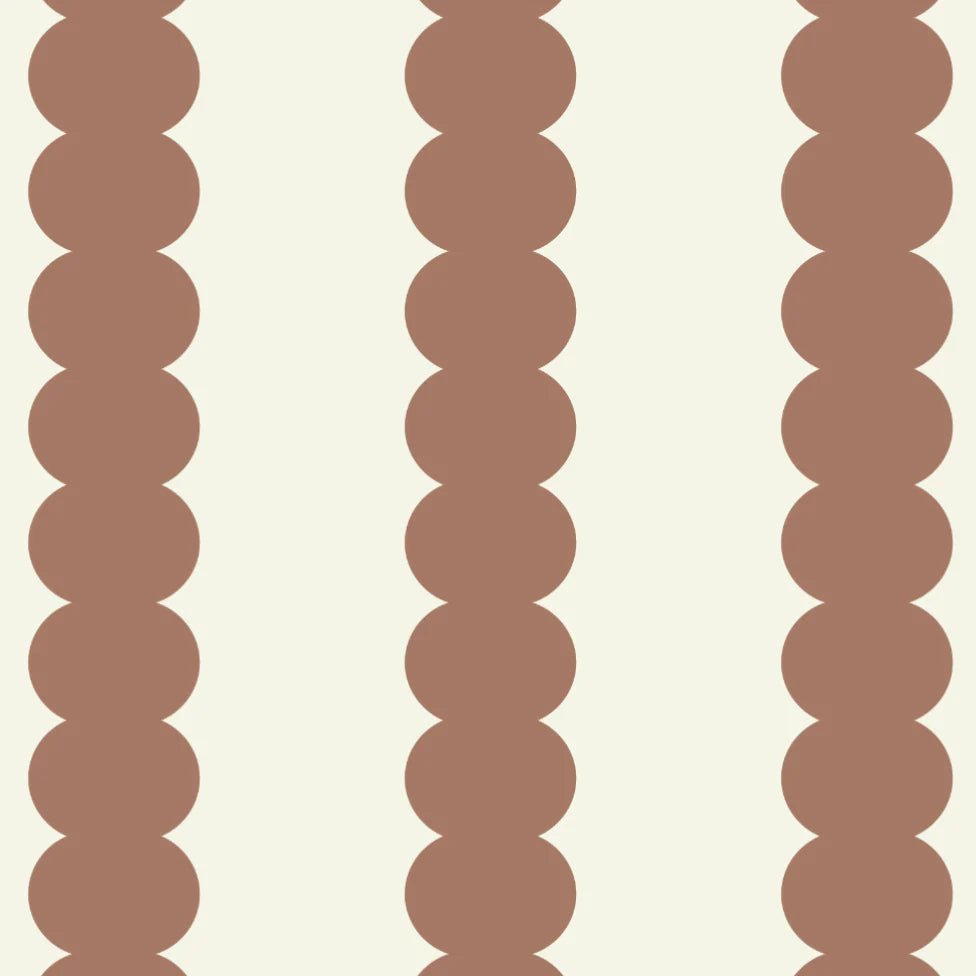 MUNKS & ME - Papier Peint Panoramique Pour Enfants - À Rayures Festonnées Moka