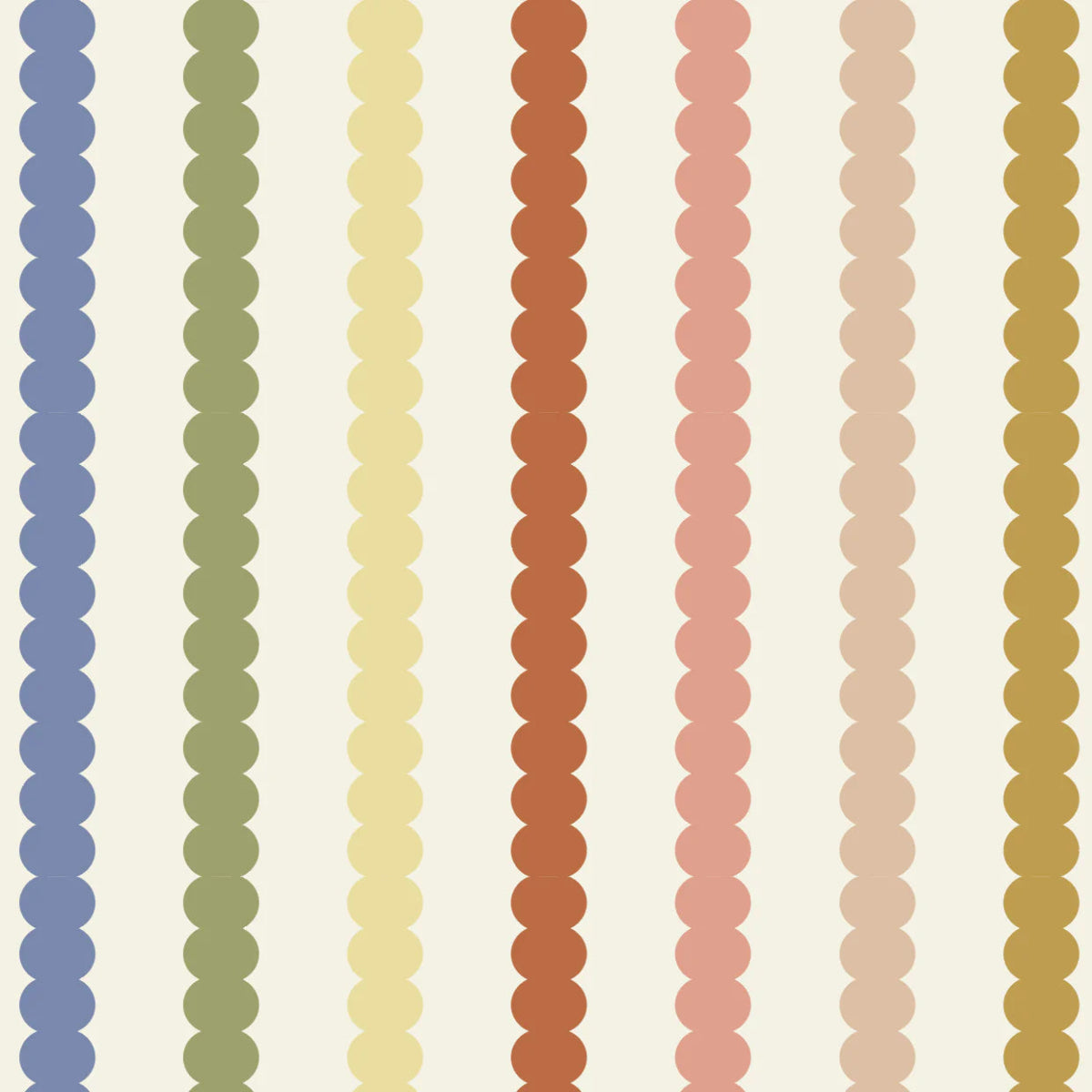 MUNKS & ME - Papier Peint Panoramique Pour Enfants - À Rayures Festonnées | Multicolore