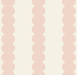 MUNKS & ME - Papier Peint Panoramique Pour Enfants - À Rayures Festonnées Rose