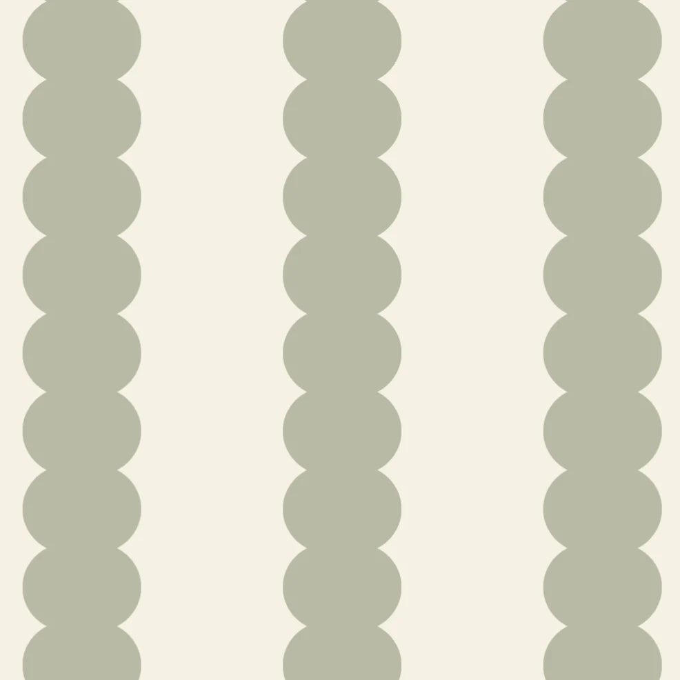 MUNKS & ME - Papier Peint Panoramique Pour Enfants - À Rayures Festonnées Vert