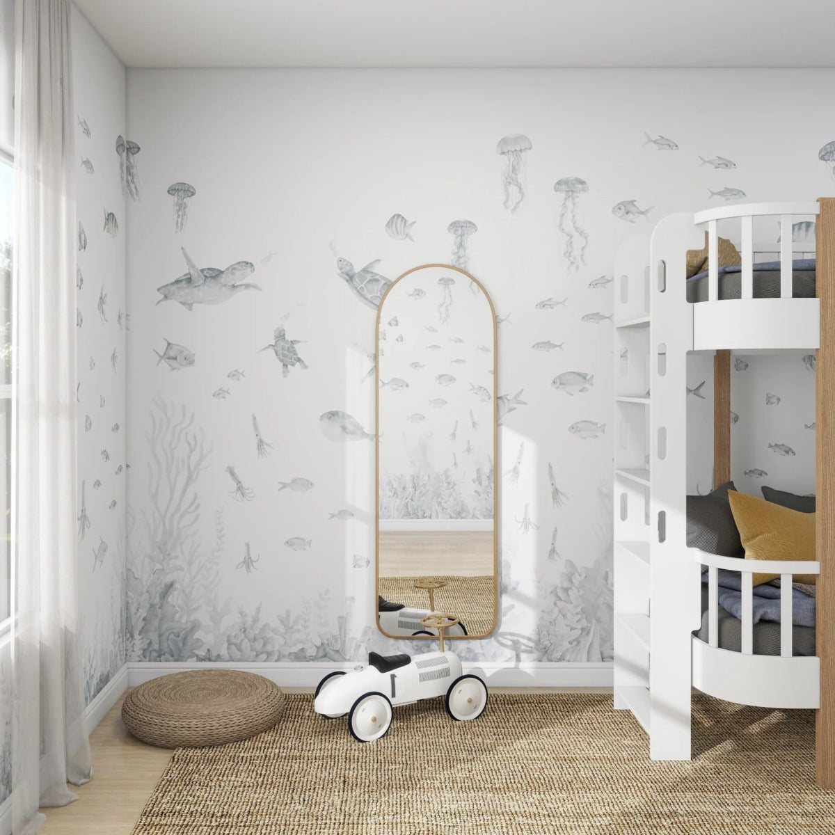 MUNKS & ME - Papier Peint Panoramique Pour Enfants - Aquarium | Bleu