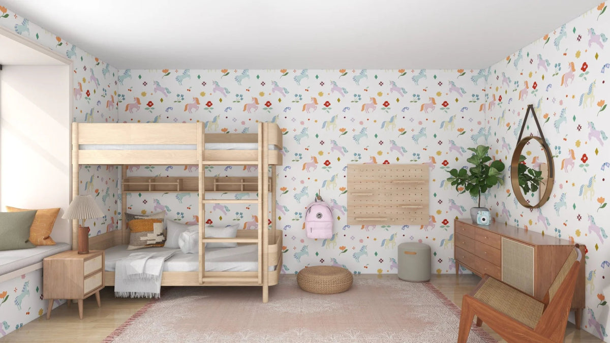 MUNKS & ME - Papier Peint Panoramique Pour Enfants - Fête De Licornes À Motifs Répétés