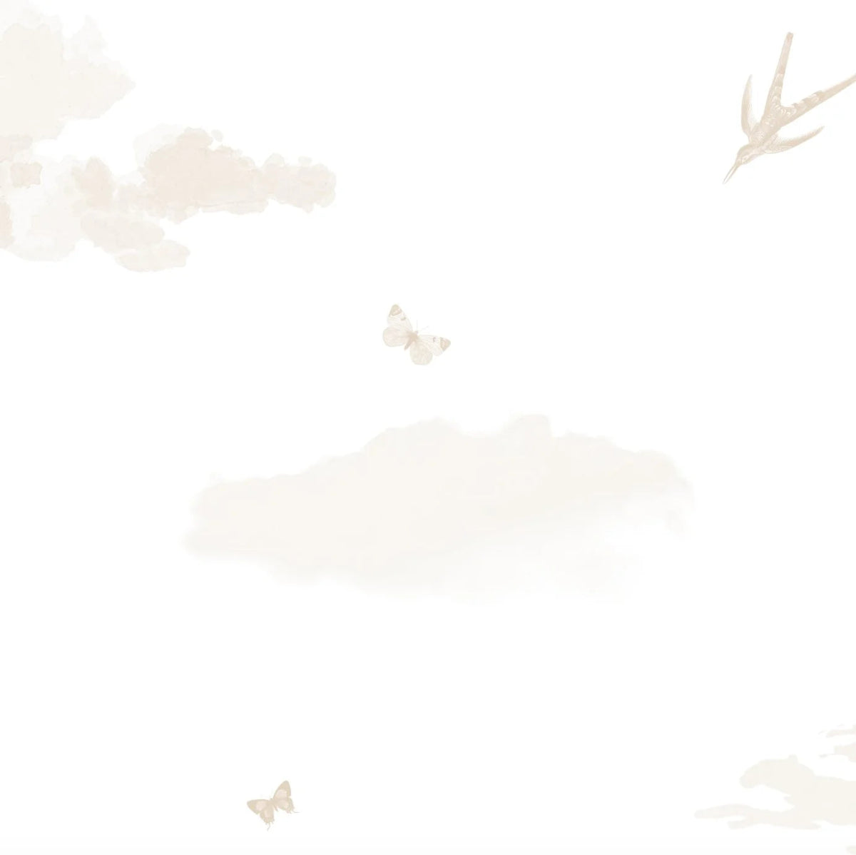 MUNKS & ME - Papier Peint Panoramique Pour Enfants - Fresque Munks + Me X Olivia Bowen | Nuages et Oiseaux