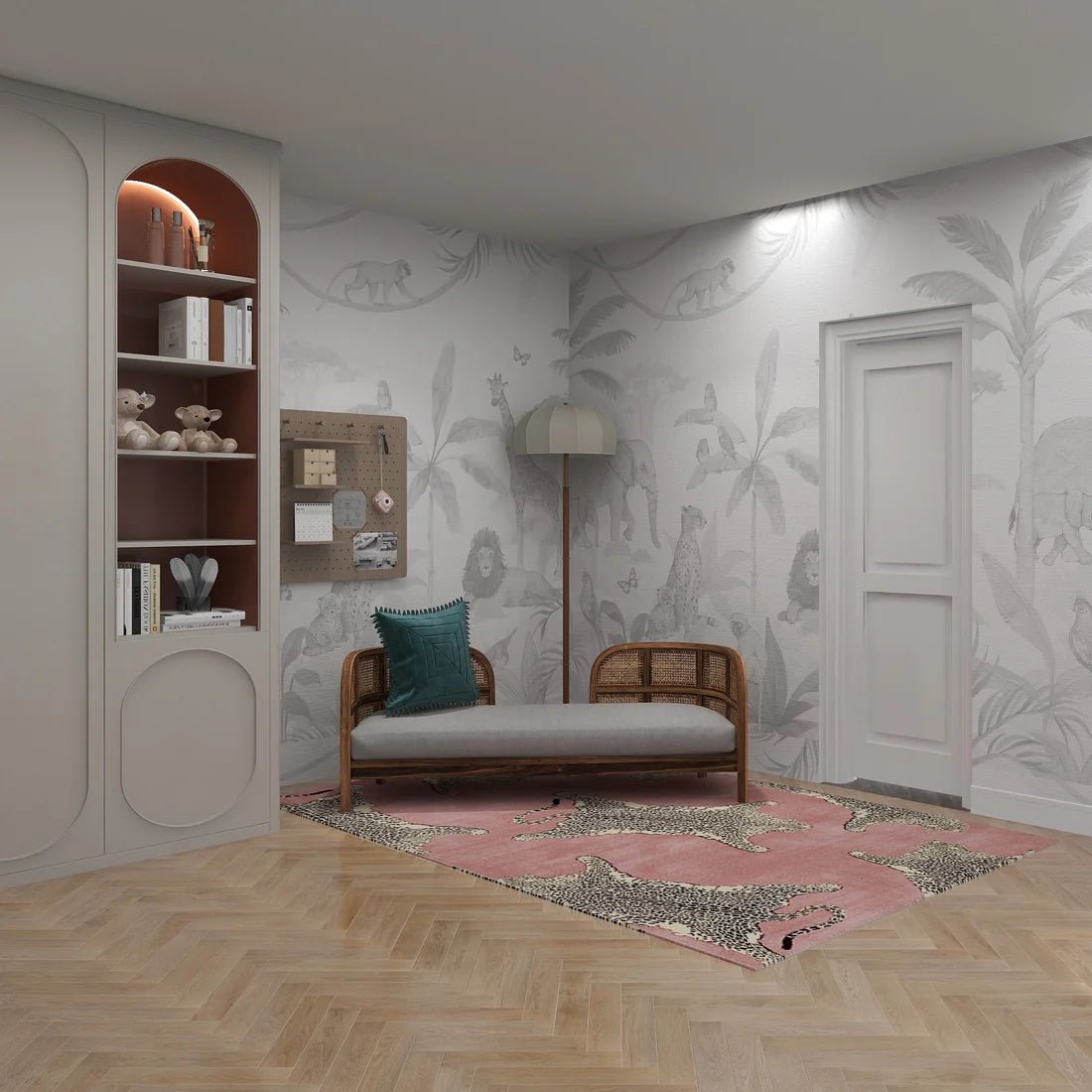 MUNKS & ME - Papier Peint Panoramique Pour Enfants - Safari Africain | Gris