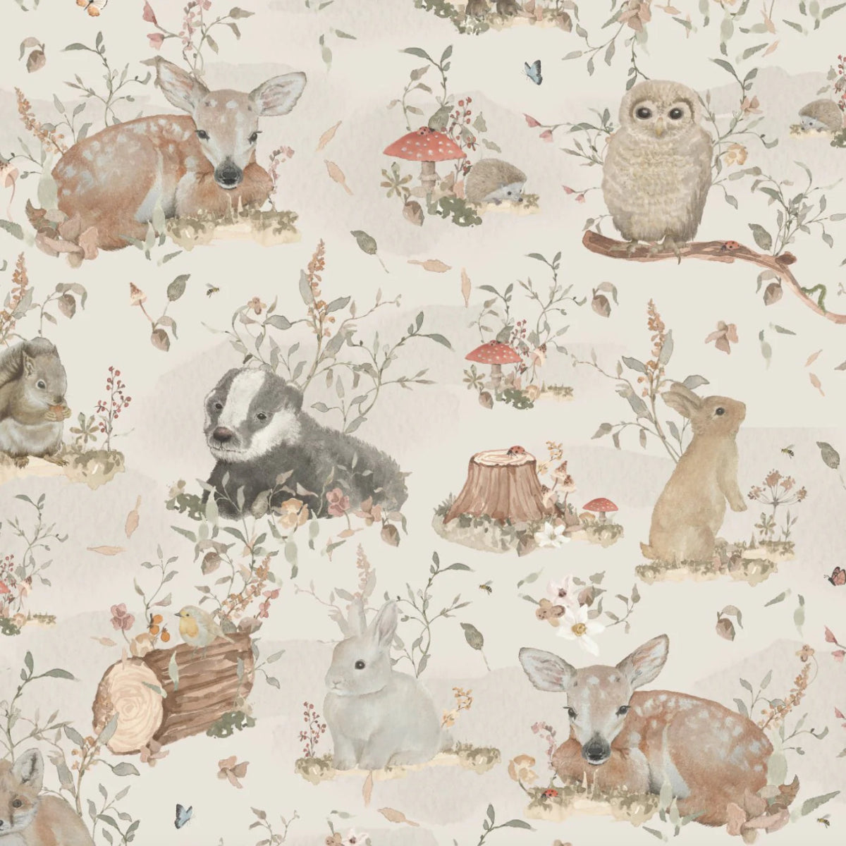 MUNKS & ME - Papier Peint Panoramique Pour Enfants - Woodland Wonder À Motifs Répétés