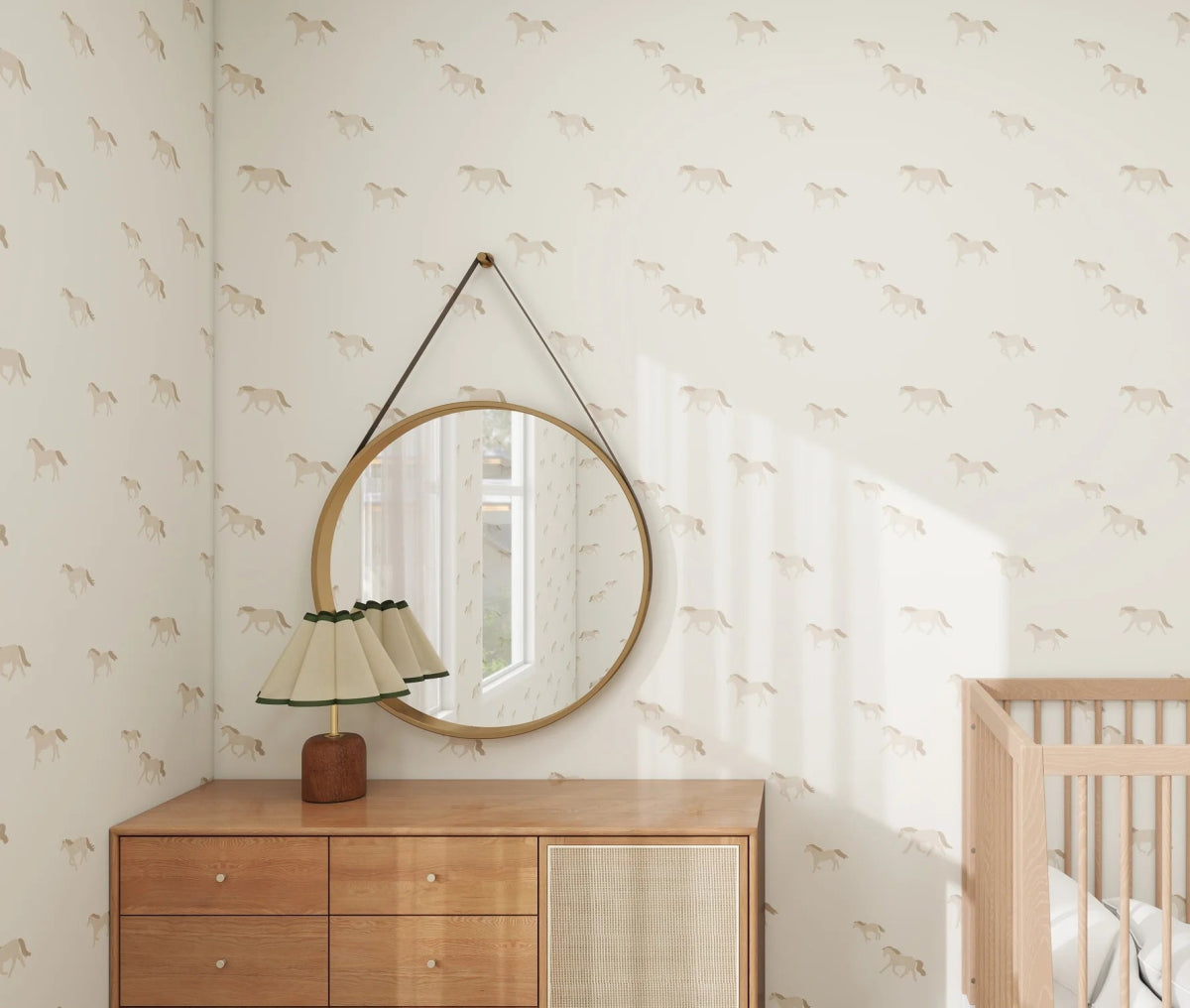 MUNKS & ME - Papier Peint Pour Enfants - Motif Répétitif Chevaux Sauvages Hivernaux