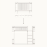 OLIVER FURNITURE - 041453 - Kit De Conversion - Lit Bébé Évolutif Mini+, Avec Kit Junior Inclus - En Lit Mezzanine Mi - haut, Blanc/chêne