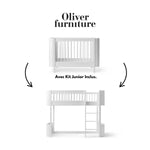 OLIVER FURNITURE - 041454 - Kit De Conversion - Lit Bébé Évolutif Mini+, Avec Kit Junior Inclus - En Lit Mezzanine Mi - haut, Blanc
