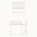 OLIVER FURNITURE - 041454 - Kit De Conversion - Lit Bébé Évolutif Mini+, Avec Kit Junior Inclus - En Lit Mezzanine Mi - haut, Blanc