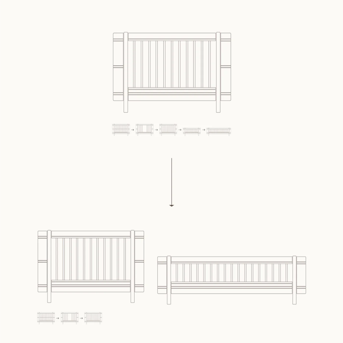 OLIVER FURNITURE - 041457 - Kit De Conversion - Lit Bébé Évolutif Mini+, Kit Famille (complément Au Lit Bébé Évolutif Mini+, Avec Kit Junior Inclus, Blanc/chêne Et Blanc)