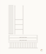 OLIVER FURNITURE - 041459 - Kit De Conversion - Lit Bébé Évolutif Mini+ & Lit Junior - En Lit Superposé Mi - haut, Bl./chêne