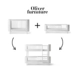 OLIVER FURNITURE - 041460 - Kit De Conversion - Lit Bébé Évolutif Mini+ & Lit Junior - En Lit Superposé Mi - haut, Blanc
