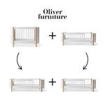 OLIVER FURNITURE - 041463 - Kit De Conversion - Lit Bébé Évolutif Mini+ & Lit Junior - En 2 Lits Juniors, Blanc/chêne