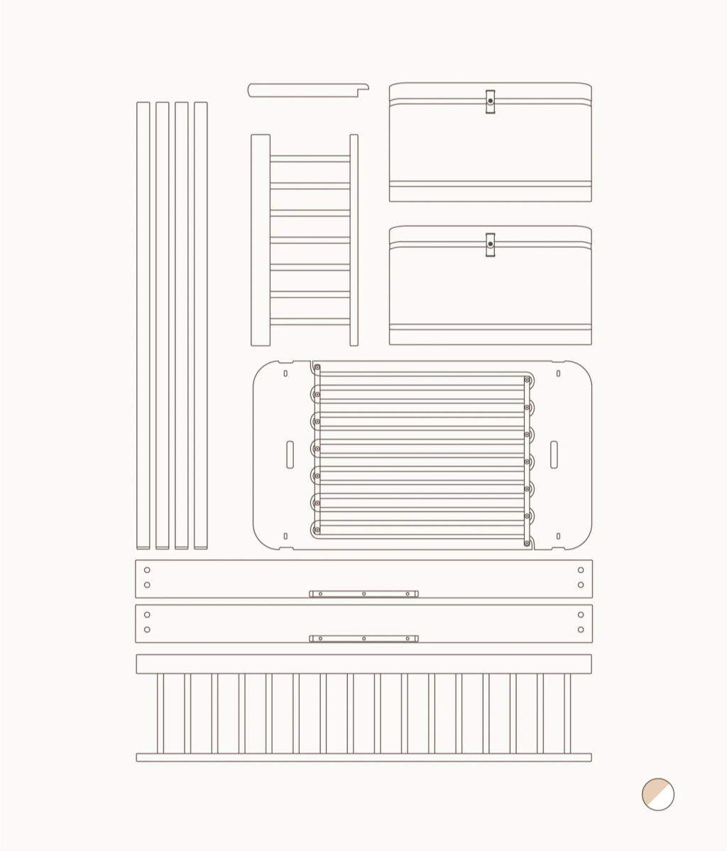 OLIVER FURNITURE - 041471 - Kit De Conversion Mini+, Lit Mezzanine Mi - haut - En Lit Superposé Mi - haut, Bl./chêne