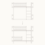 OLIVER FURNITURE - 041471 - Kit De Conversion Mini+, Lit Mezzanine Mi - haut - En Lit Superposé Mi - haut, Bl./chêne