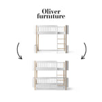 OLIVER FURNITURE - 041471 - Kit De Conversion Mini+, Lit Mezzanine Mi - haut - En Lit Superposé Mi - haut, Bl./chêne
