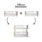 OLIVER FURNITURE - 041477 - Kit De Conversion Mini+, 2 Lits Junior - En Lit Superposé Mi - haut, Blanc/chêne