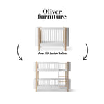 OLIVER FURNITURE - 041481 - Kit De Conversion - Lit Bébé Évolutif Mini+, Avec Kit Junior Inclus - En Lit Superposé Mi - haut, Blanc/chêne
