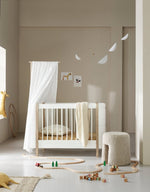 OLIVER FURNITURE - 041481 - Kit De Conversion - Lit bébé évolutif Mini+, Avec Kit Junior Inclus - en Lit Superposé Mi - Haut, blanc/chêne