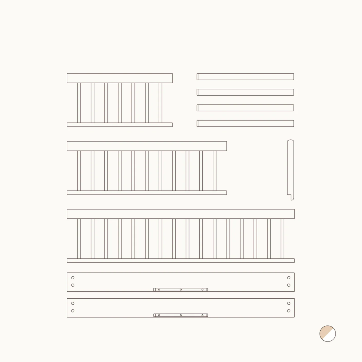 OLIVER FURNITURE - 041493 - Junior Kit De Conversion Mini+ (pièces Complémentaires Au Lit Bébé Évolutif Mini+), Blanc/chêne