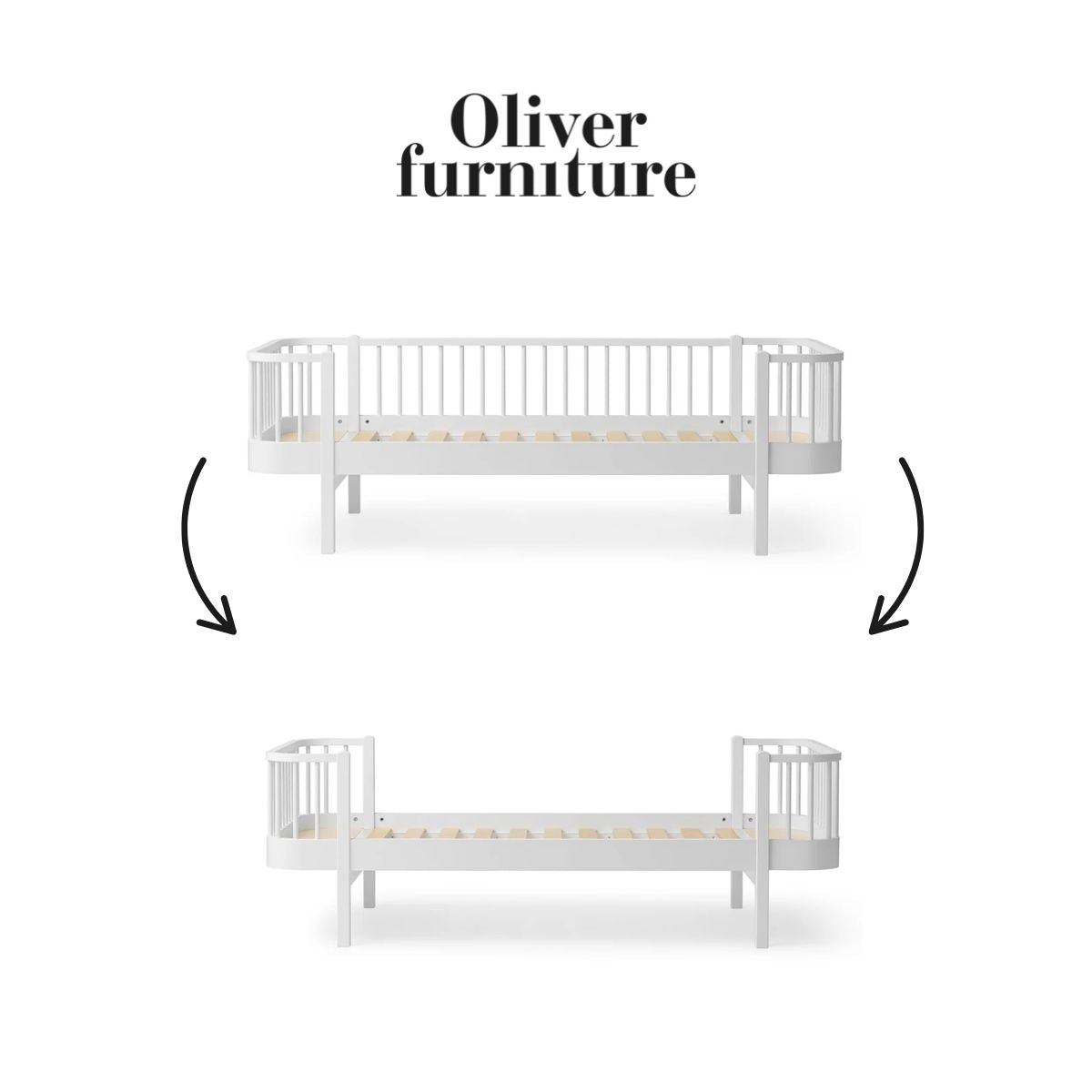 OLIVER FURNITURE - 041510 - Kit De Conversion Original, Lit Banquette - En Lit, Blanc