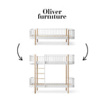 OLIVER FURNITURE - 041519 - Kit De Conversion Original, Lit Banquette - En Lit Superposé, Blanc/chêne