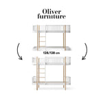 OLIVER FURNITURE - 041529 - Kit De Conversion Original, Lit Mezzanine Mi - haut 128/138 Cm - En Lit Superposé, Blanc/chêne
