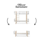 OLIVER FURNITURE - 041551 - Kit De Conversion Original, Lit Superposé - En Lit, Blanc/chêne