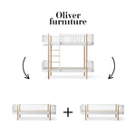 OLIVER FURNITURE - 041561 - Kit De Conversion Original, Lit Superposé - En 2 Lits Banquettes, Blanc/chêne