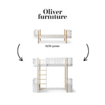 OLIVER FURNITURE - 041704 - Kit De Conversion Original, Lit/lit Junior - En Lit Mezzanine Haut, Blanc/chêne