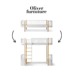 OLIVER FURNITURE - 041708 - Kit De Conversion Original, Lit Banquette - En Lit Mezzanine Haut, Blanc/chêne